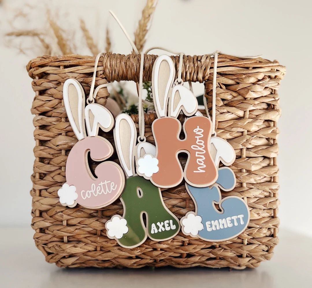 Easter Bunny Basket Tag / Easter Basket Tag / Personalized Easter Basket Tag - Etsy | Etsy (US)