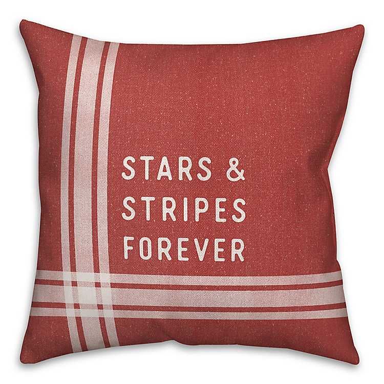 Red and Blue Stars and Stripes Forever Pillow | Kirkland's Home