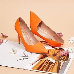 GENSHUO High Heels Pumps for Women Closed Toe,Sexy Pointy Stiletto Heels 4 Inch,Party Prom Dress ... | Amazon (US)