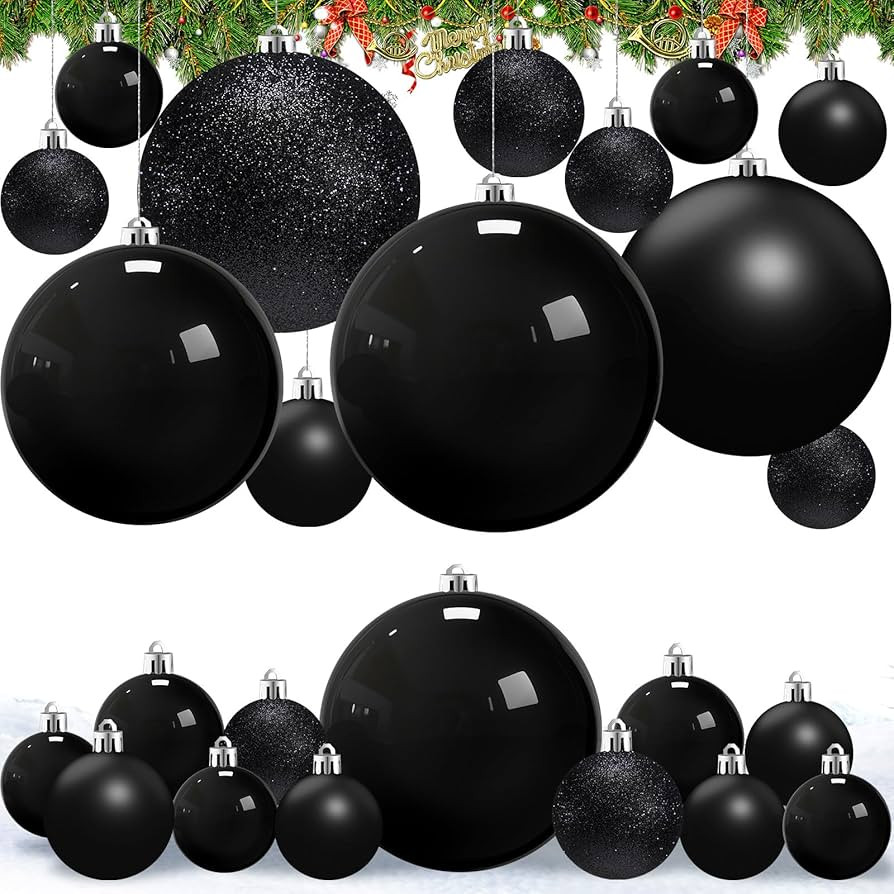 Marsui 24 Pcs Giant Christmas Balls Ornaments Extra Large Outdoor Black Christmas Ornament 8'' 6'... | Amazon (US)