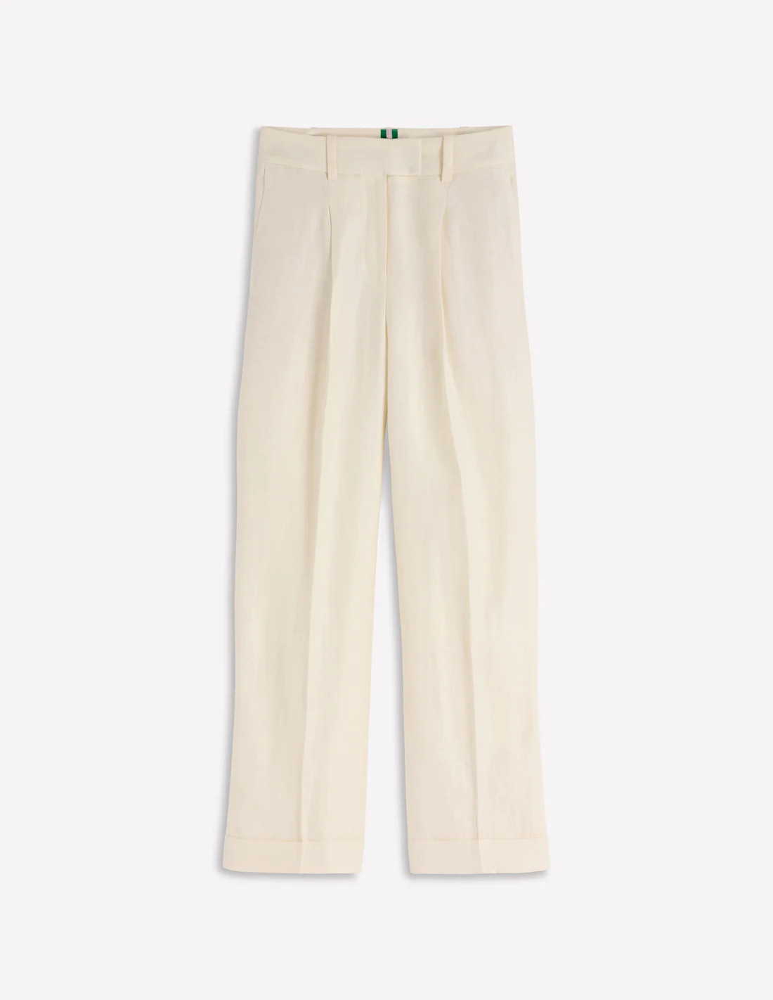 Chiswick Crop Linen Trousers-Ivory | Boden UK