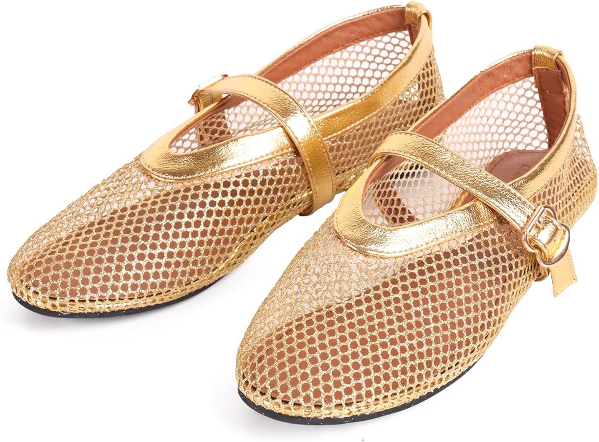 YXCFEWD Ballet Flats Shoes for Women Mary Jane Mesh Ballet Flats for Girls | Amazon (US)
