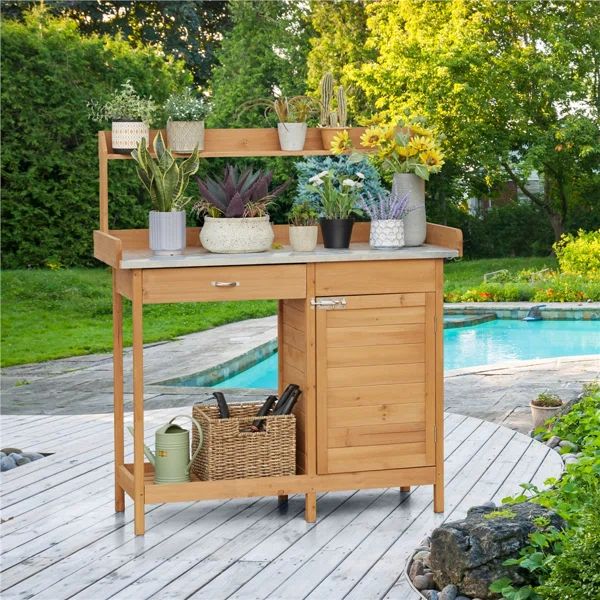 Fir Wood Potting Bench | Wayfair North America