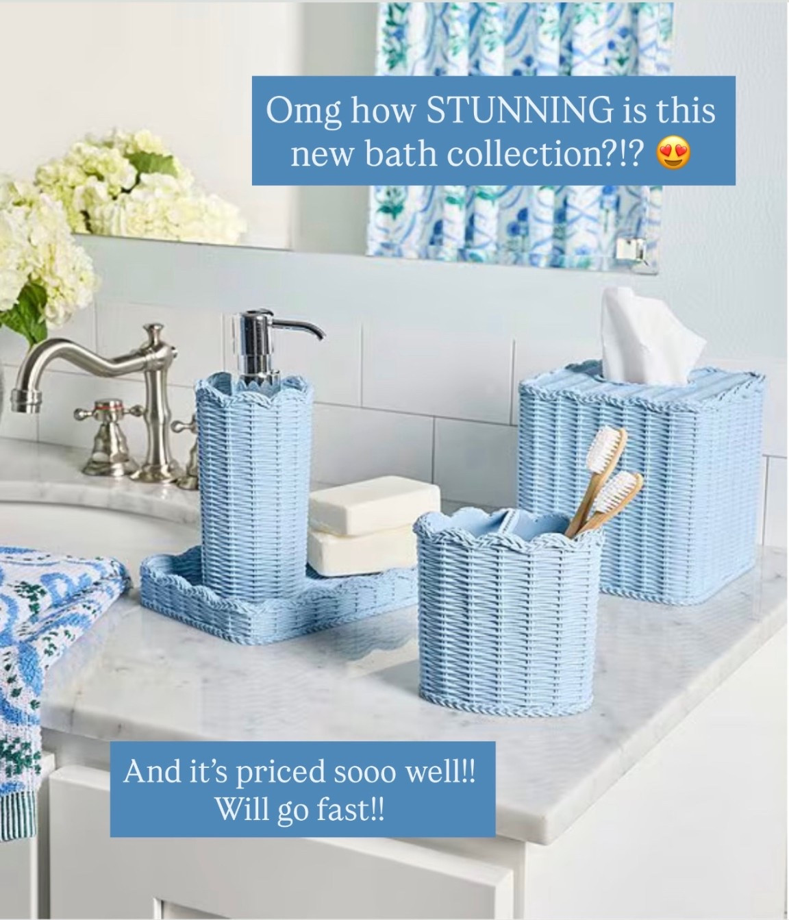 This new blue wicker bath set is STUNNING!! 😍 priced so well it’s sure to sell fast!! Ordering immediately!! 🙌🏻🏃🏼‍♀️💨

#LTKHome #LTKSaleAlert