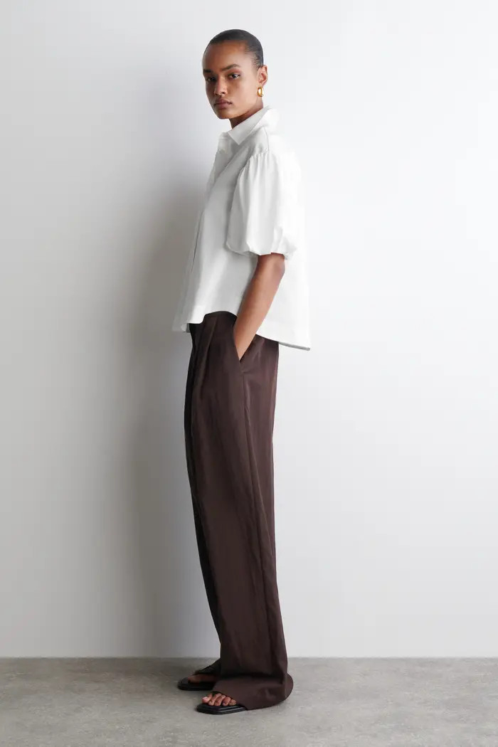 COS Puff-Sleeve Cotton Shirt | Nordstrom | Nordstrom