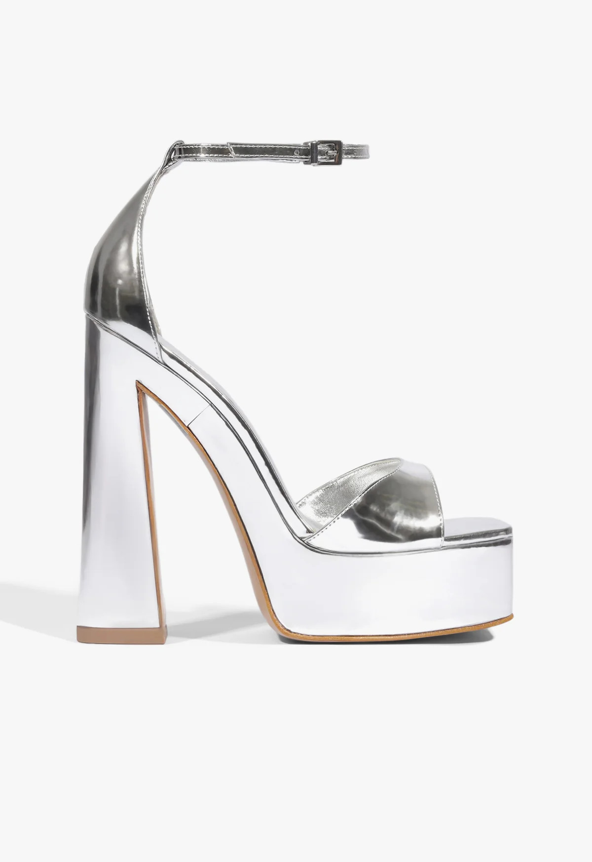 Tate Silver High Platform Heel Sandal | SCHUTZ | Schutz (US)