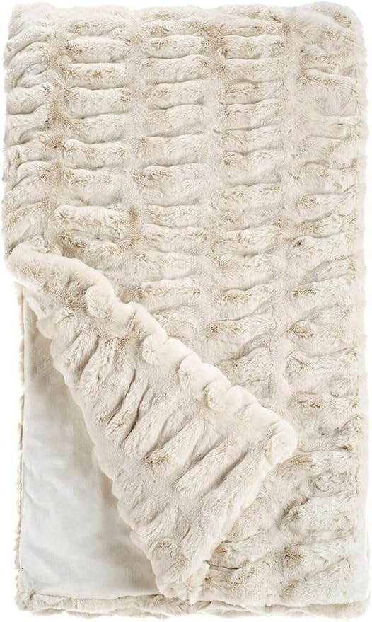 Fabulous-Furs Donna Salyers Couture Collection Ivory Mink Faux Fur Throws, Ivory, 60X86 | Amazon (US)