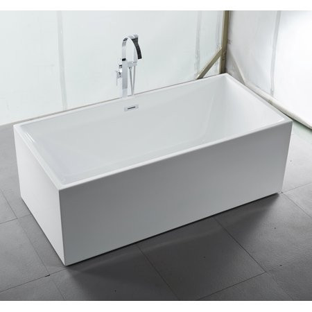 Romacci 67 x 31.5 x 23.6 inch 100% Acrylic Freestanding Bathtub Contemporary Soaking Tub with Brushe | Walmart (US)