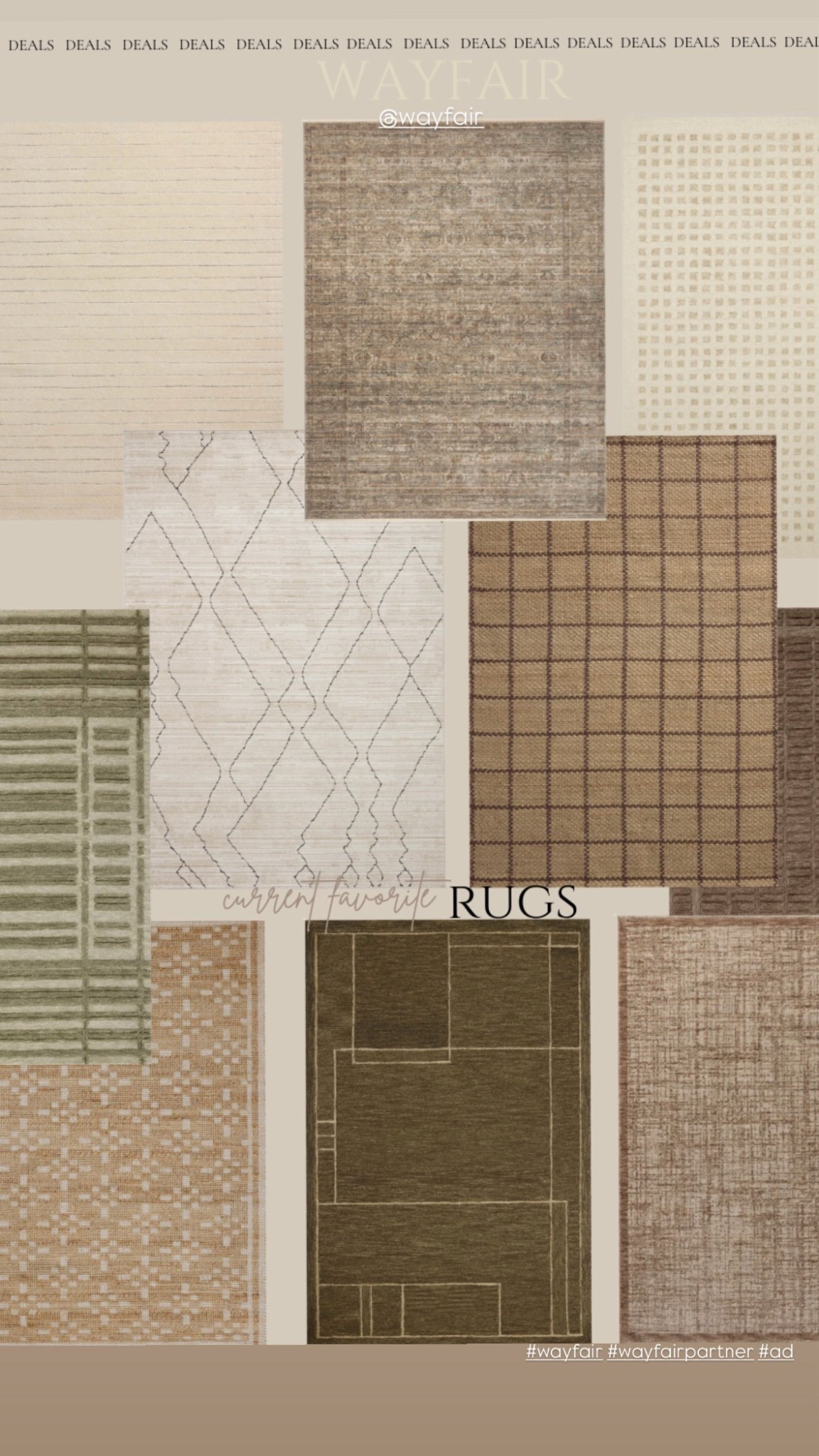 Current fave rugs 🤎 mix of abstract, moody, neutrals, and a few with the perfect pop of color. Honestly in love with every single one..all from @wayfair and perfect for any modern space✨

#wayfair #wayfairpartner #ad

#LTKSaleAlert #LTKHome #LTKSeasonal