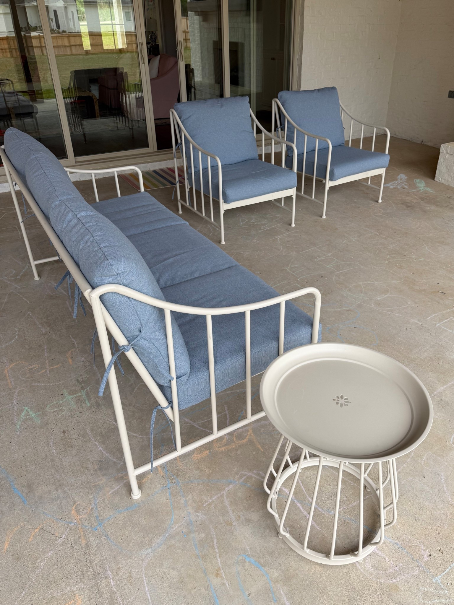 Blue and white patio furniture / affordable patio furniture 

#LTKMothersDay #LTKHome #LTKSeasonal