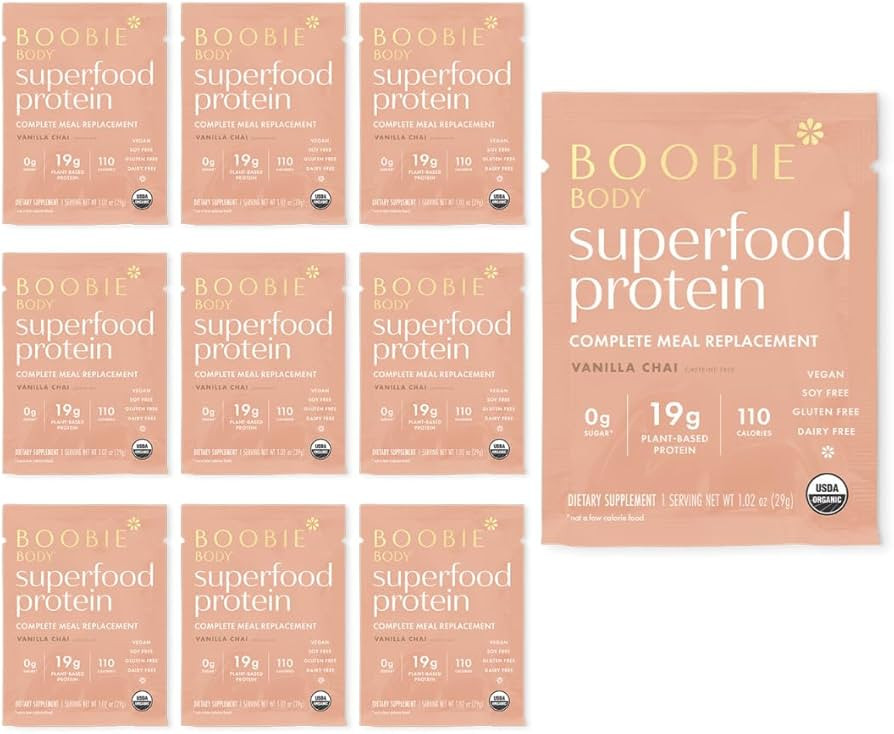 Boobie Body Superfood Protein Meal Replacement Shake, Vanilla Chai Flavor | 19g Protein | Safe Fo... | Amazon (US)