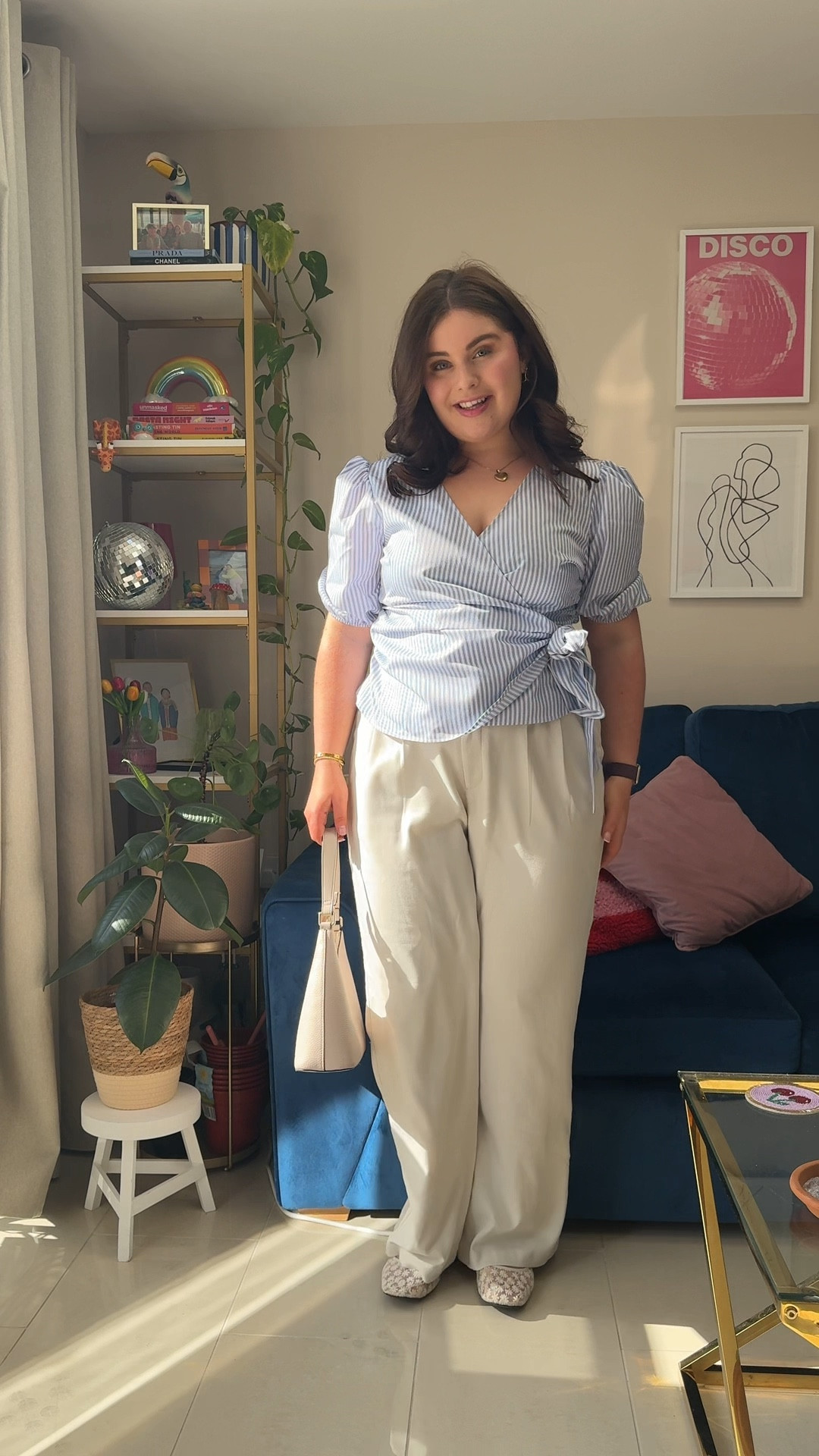 spring summer OOTD!🎀💫
🌷I wear a 14 in the top and an L in the trousers!

Cream trousers, stripe wrap too, stripe wrap shirt, blue and white stripe top, hollister trousers, 

#LTKspring #LTKmidsize #LTKuk