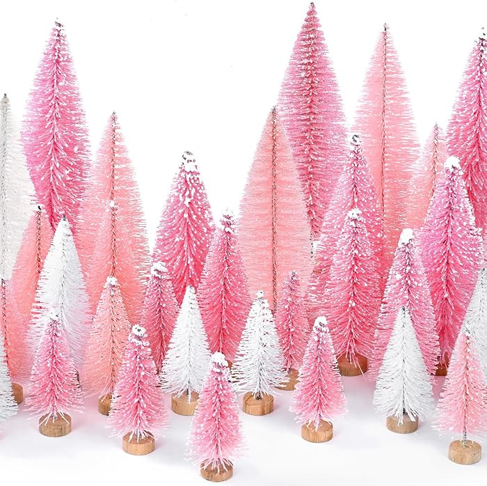 Waipfaru 21 Pcs Bottle Brush Christmas Trees, Mini Christmas Table Decor, Miniature Pine Trees fo... | Amazon (US)