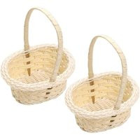 Woven Flower Arrangement Basket, 2 Pieces Portable Picnic Basket Picnic Pot Easter Gift Rattan Baske | ManoMano UK