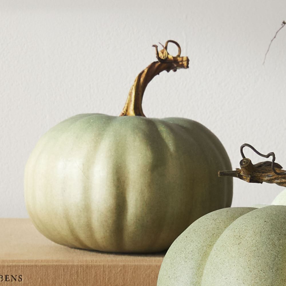 Decorative Pumpkin, Sage, Small | West Elm (US)