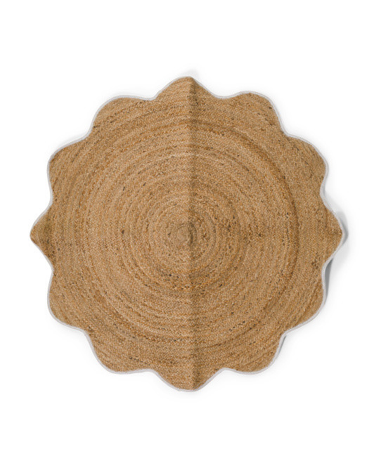 48in Round Scalloped Rug | TJ Maxx