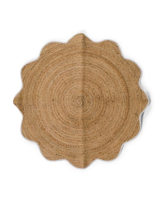 48in Round Scalloped Rug | TJ Maxx