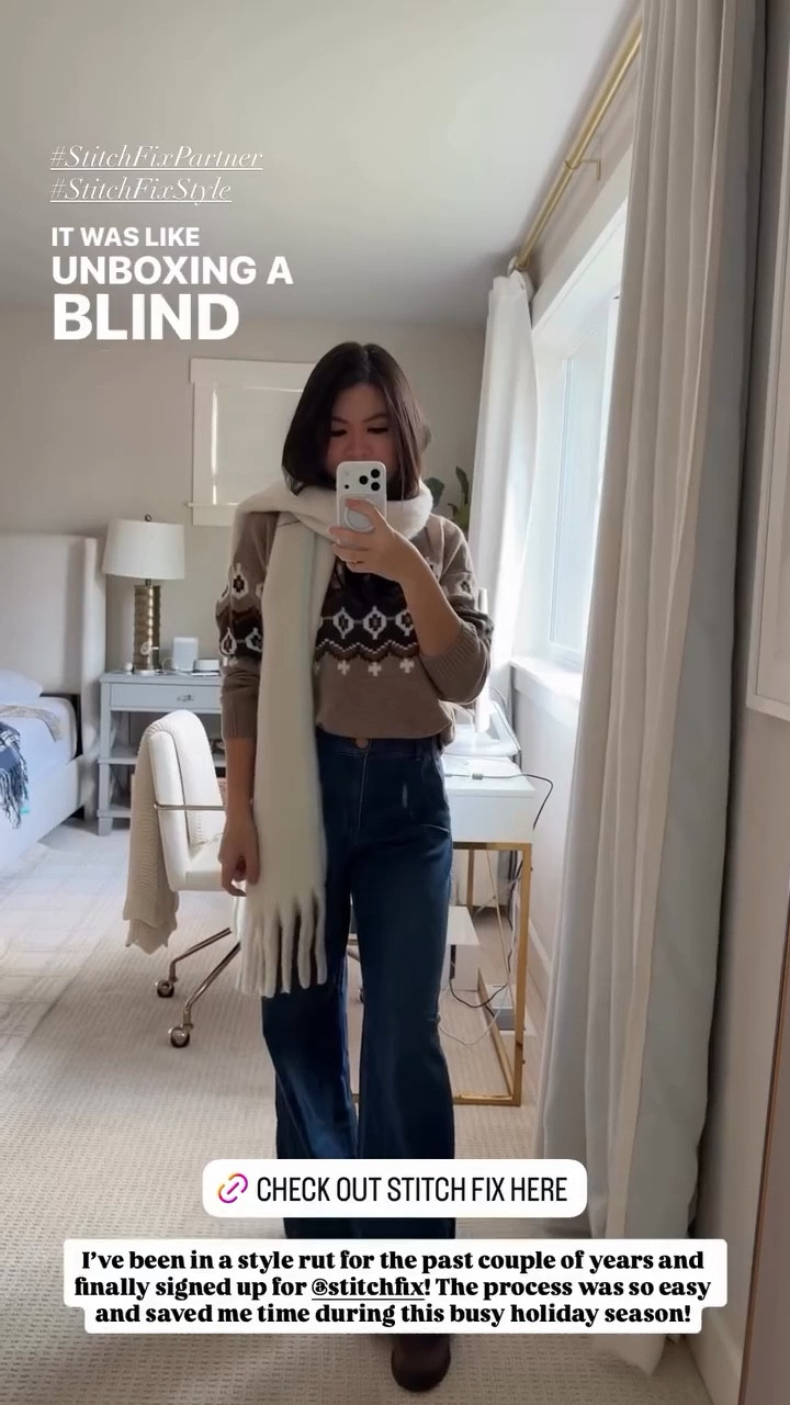 I've been in a style rut for the past couple of years and finally signed up for stitchfix! The process was so easy and saved me time during this busy holiday season!

Cable knit sweater, wide leg jeans, vest, straight jeans, quilted jacket, blanket scarf, sneakers, boots 

#LTKHoliday #LTKootd #LTKFindsUnder100