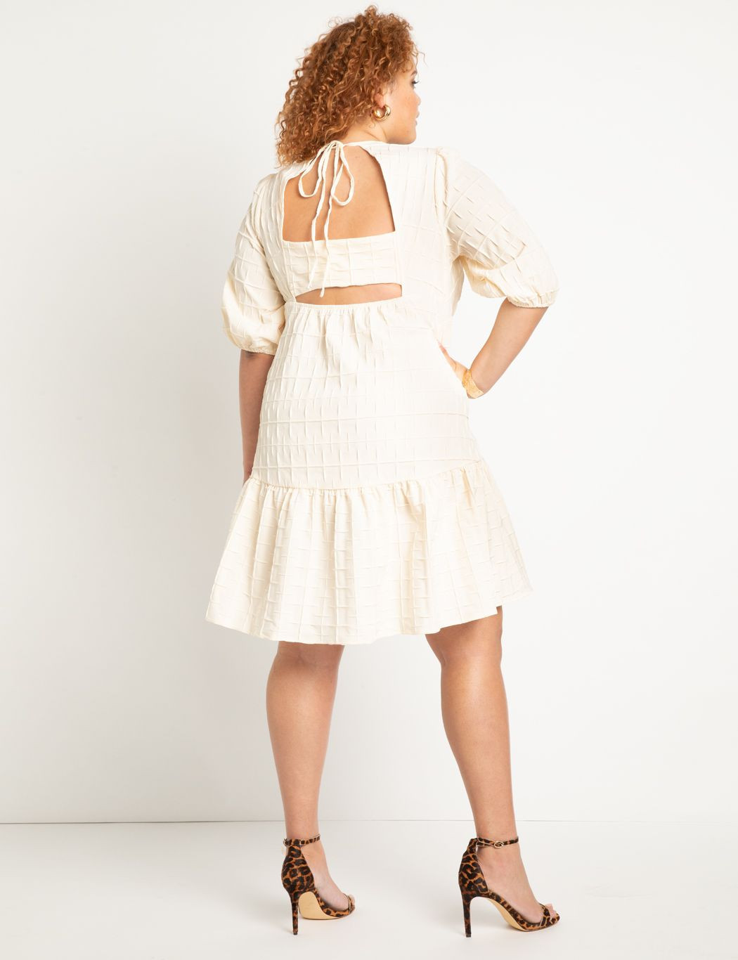 Textured Open Back Dress | Eloquii