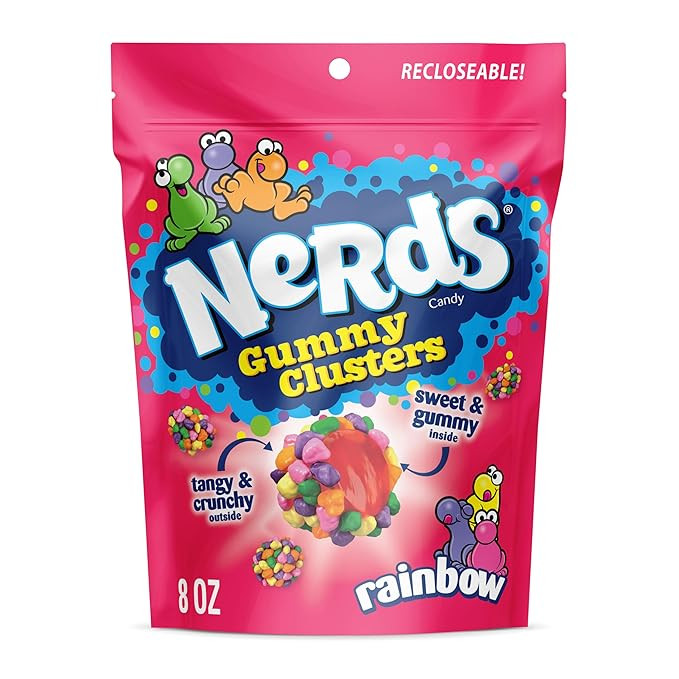 NERDS Gummy Clusters, Candy, Rainbow, Crunchy and Gummy, 8 oz | Amazon (US)
