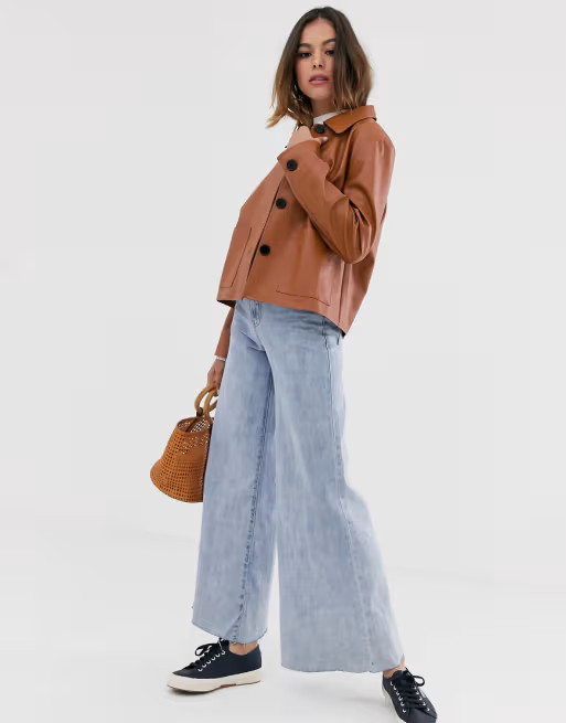 Moon River faux leather cropped jacket | ASOS US