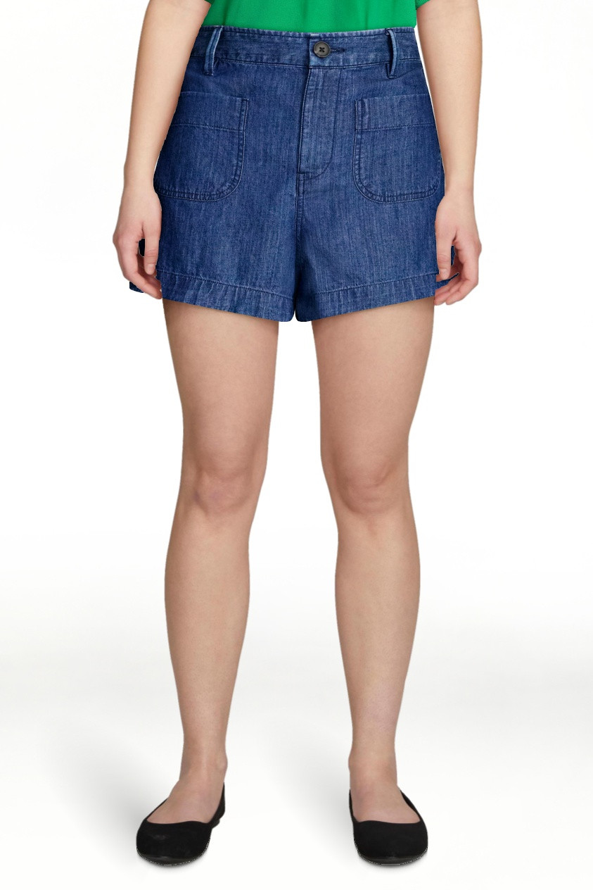 Free Assembly Women's and Women's Plus High Rise Patch Pocket Denim Shorts, 3" Inseam, Sizes XS-4... | Walmart (US)