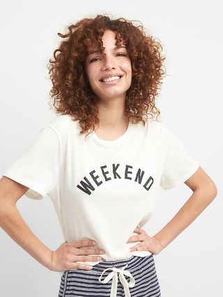 Gap Womens Forever Favorite T-Shirt Weekend White Size L | Gap US