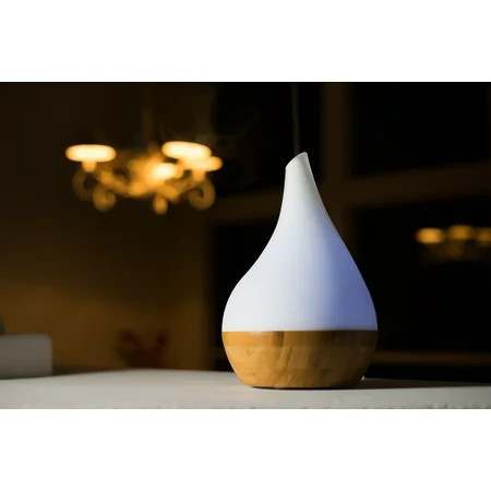 Xbrand Bamboo/Glass Aromatherapy Essential Oil Diffuser & Color Changing Mist Humidifier, 10 Inch Ta | Walmart (US)