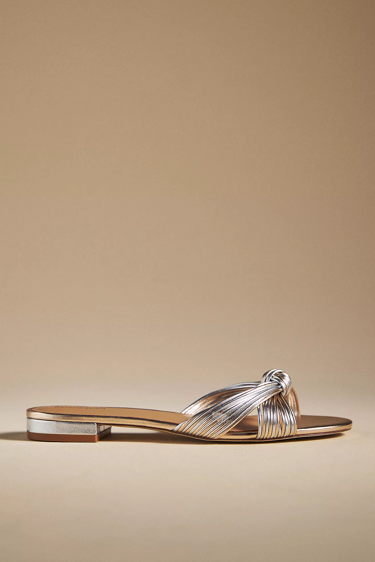 Reformation Peridot Mignon Knot Flat Sandals | Anthropologie (US)