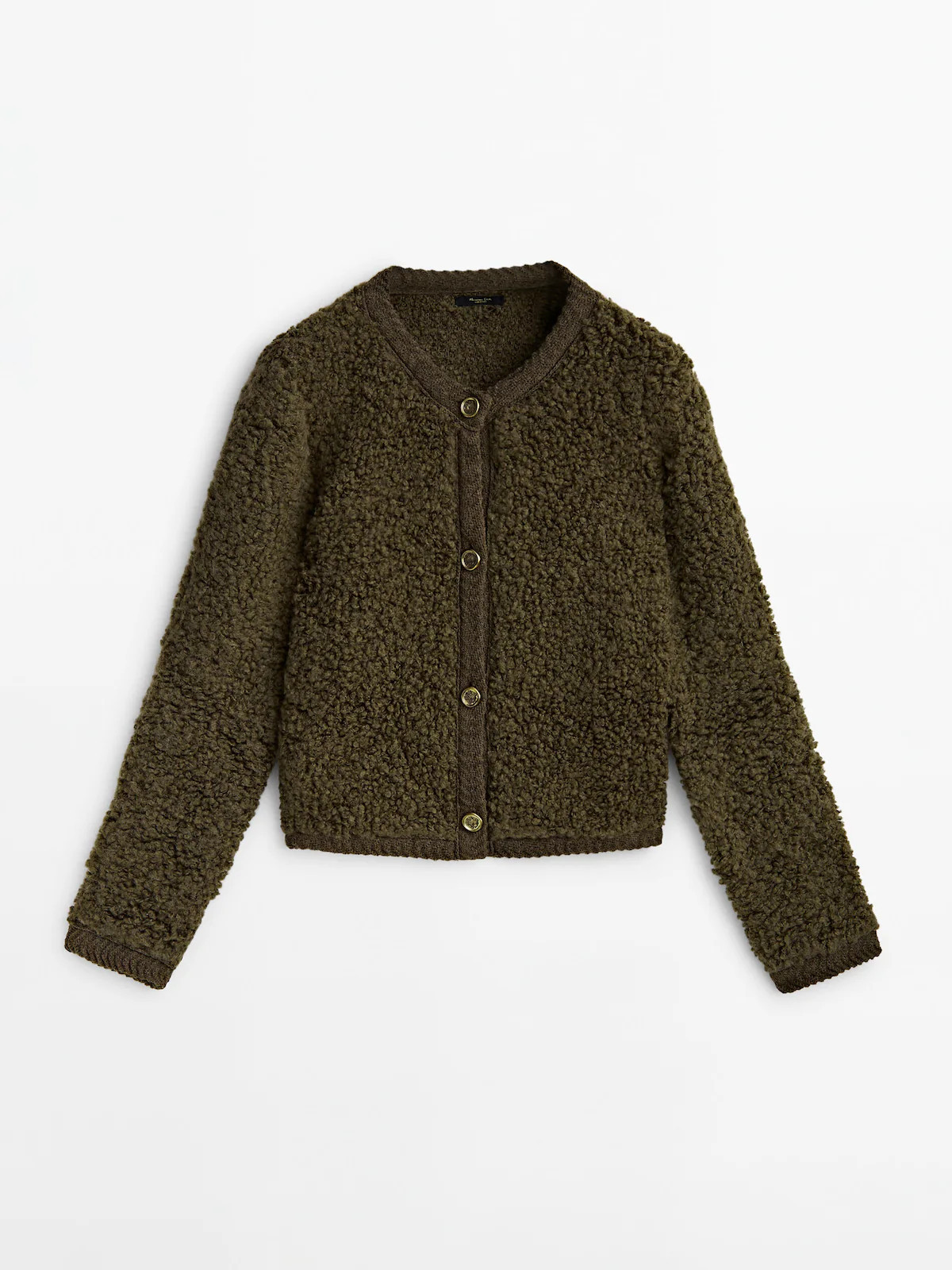 Bouclé knit cardigan with buttons | Massimo Dutti UK