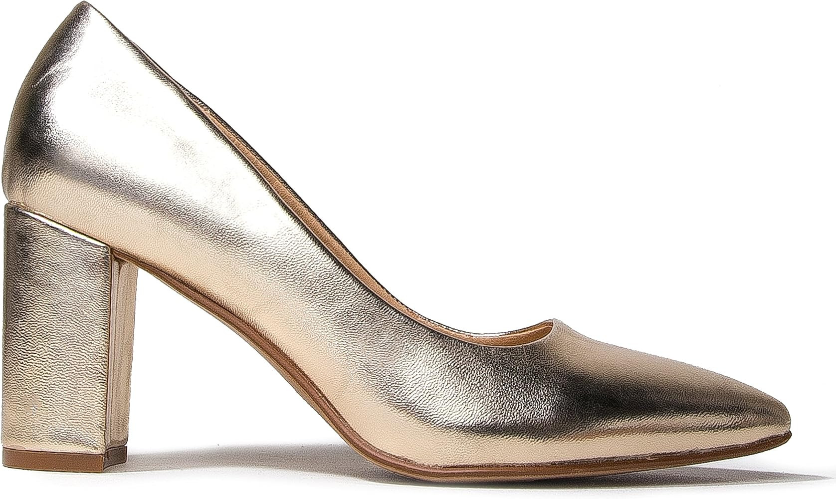 J. Adams Jolie Heels for Women - Closed Pointed Toe Mid Block Heel Classic Pumps | Amazon (US)