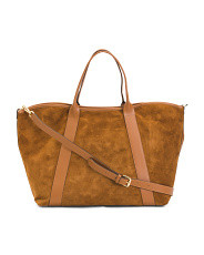 Made In Italy Suede Large Tote With Double Handles | Handbags | Marshalls | Marshalls