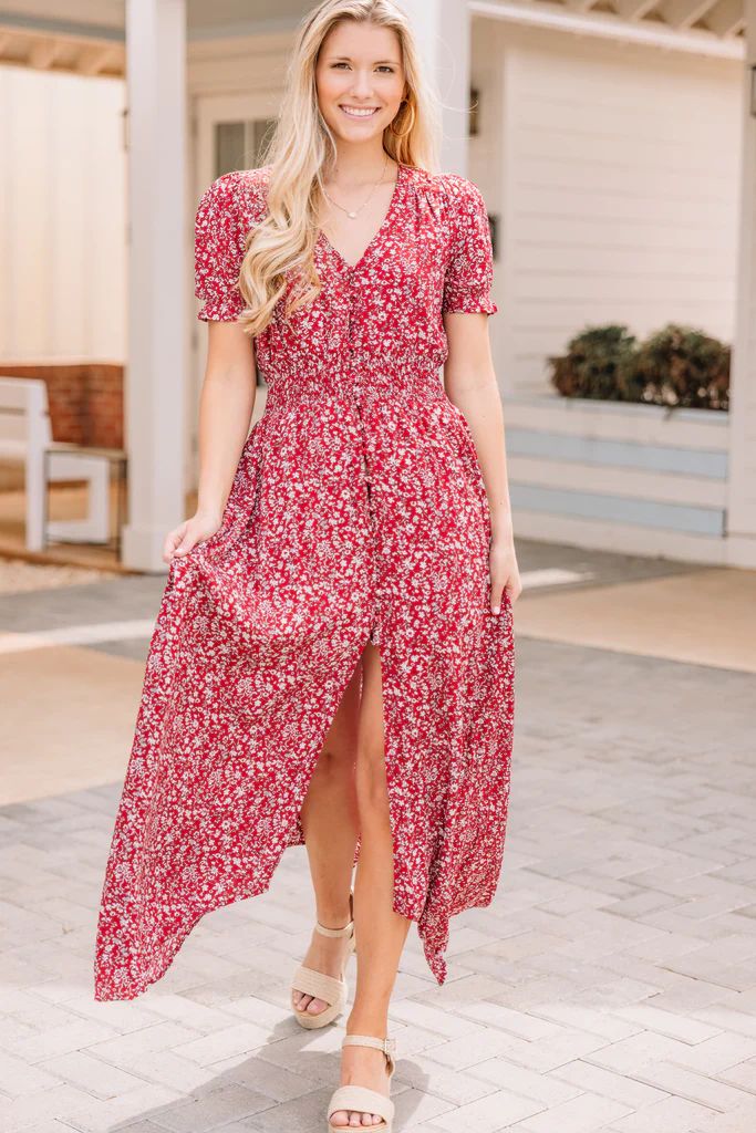 What A Doll Red Floral Maxi Dress | The Mint Julep Boutique