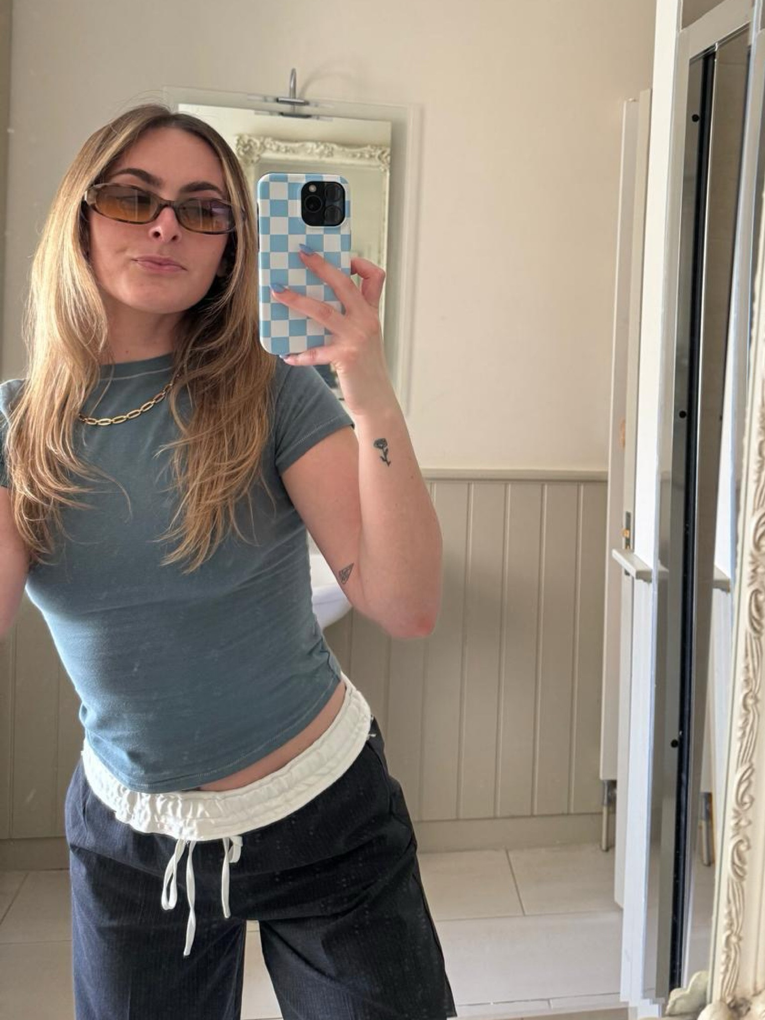 Skims Top, Boxer Trousers, Gold Chain Wolf & Badger, Sunglasses Le Specs, Street Style Outfit, Casual Outfit, Summer Vibes, Modern Style 

#LTKstyletip #LTKsummer #LTKuk