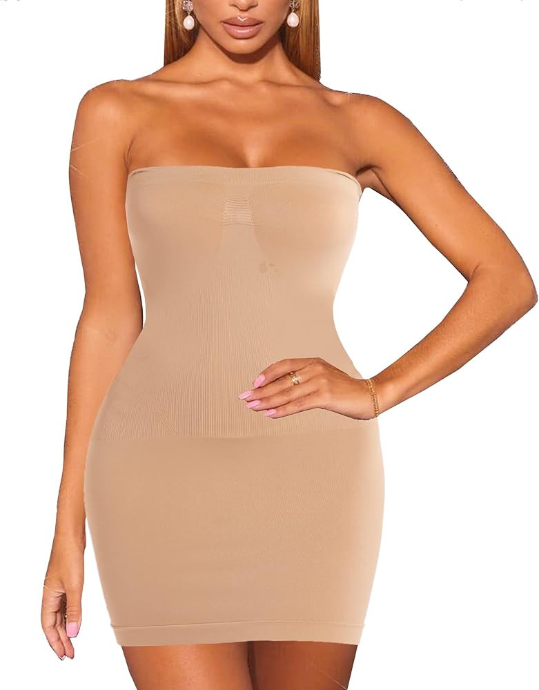 Strapless Shapewear Slip for Under Dresses Shapewear Dress Tummy Control Slips Full Slip Body Sha... | Amazon (US)