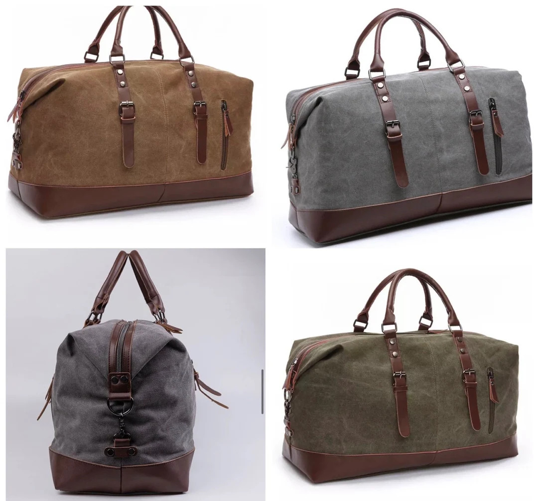 Monogram Mens Leather Duffle Bag Mens Weekender Bag Mens - Etsy | Etsy (US)