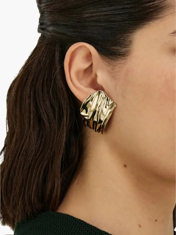 Ferragamo Asymmetric Draped Earring | Gold | FARFETCH ES | Farfetch Global