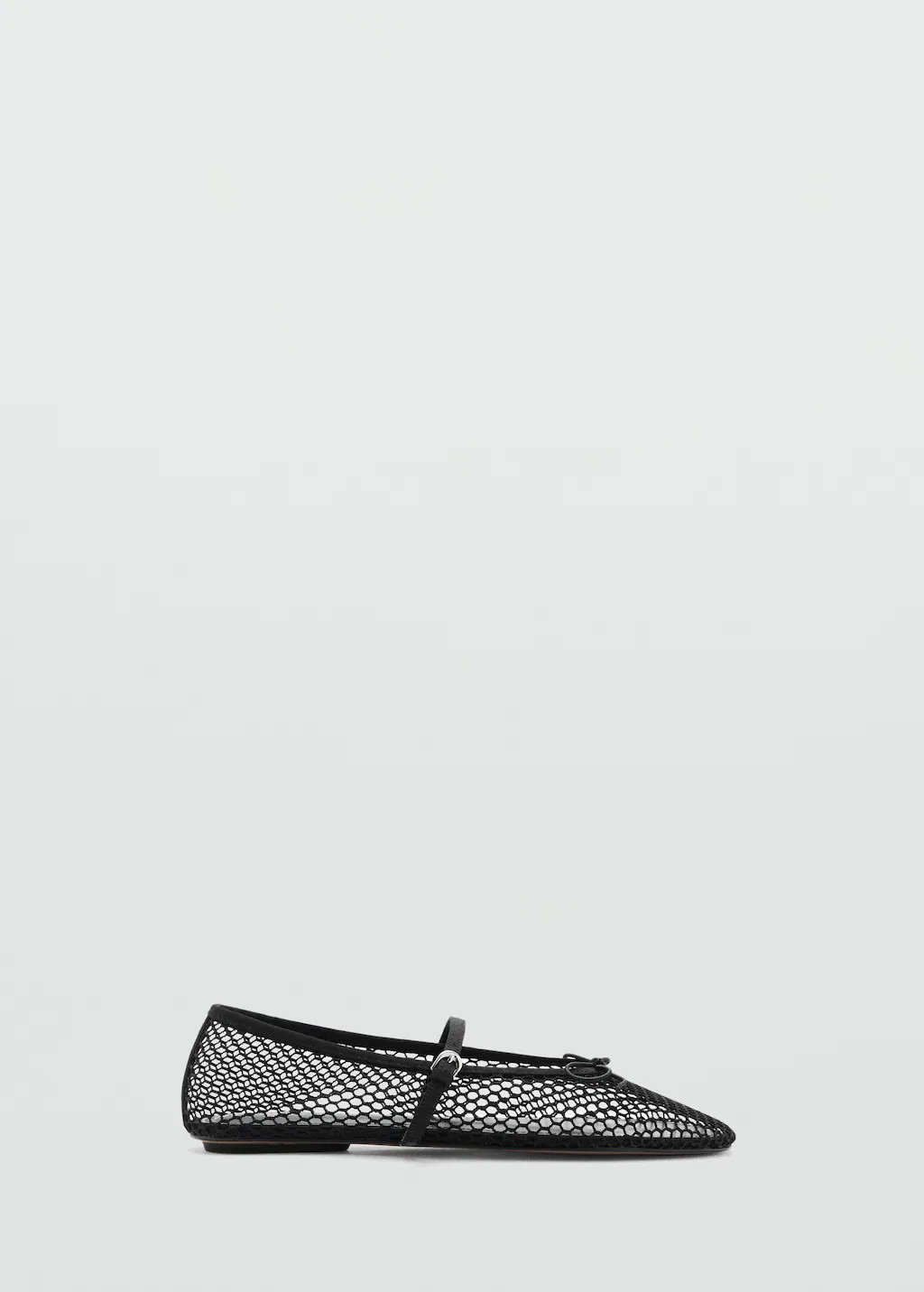 Mesh ballerina flats with buckle strap - Women | MANGO United Kingdom | MANGO (UK)
