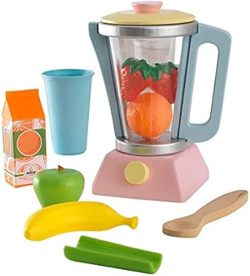 KidKraft 63377 Wooden Smoothie Set, 9Piece, Pastel Colors, Children's Pretend Food Toy | Amazon (US)