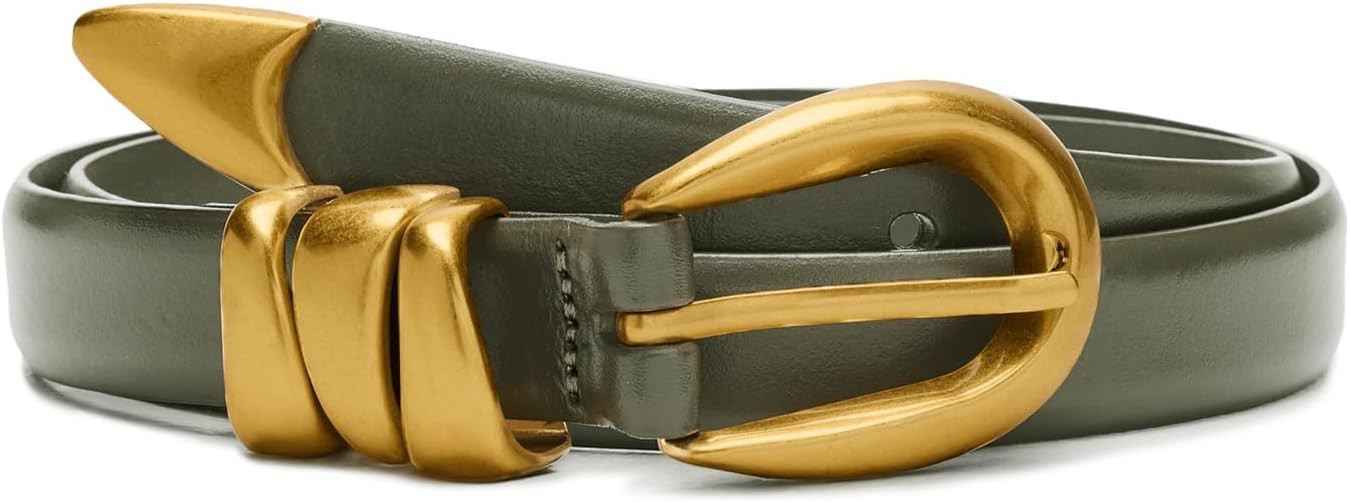 Madewell Women's Chunky Metal Leather Belt | Amazon (US)