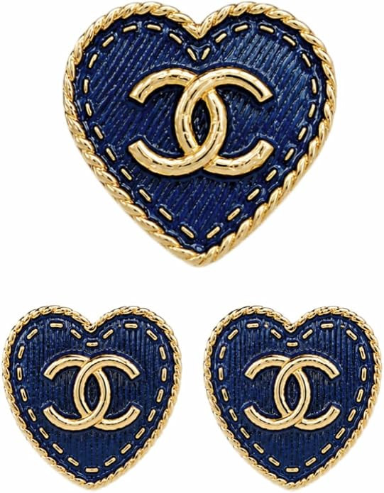 Blue Enamel Heart Stud Earrings and Brooch Set, Gold Plated Heart Jewelry for Women, Accessories ... | Amazon (US)