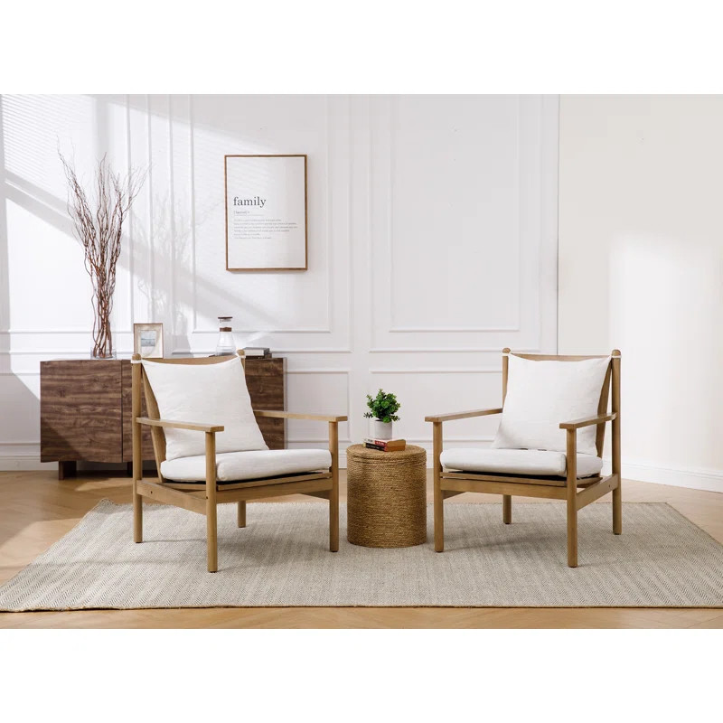 George Oliver Upholstered Faux Leather Living Room Accent Chair Mid Century Modern Farmhouse Armc... | Wayfair North America