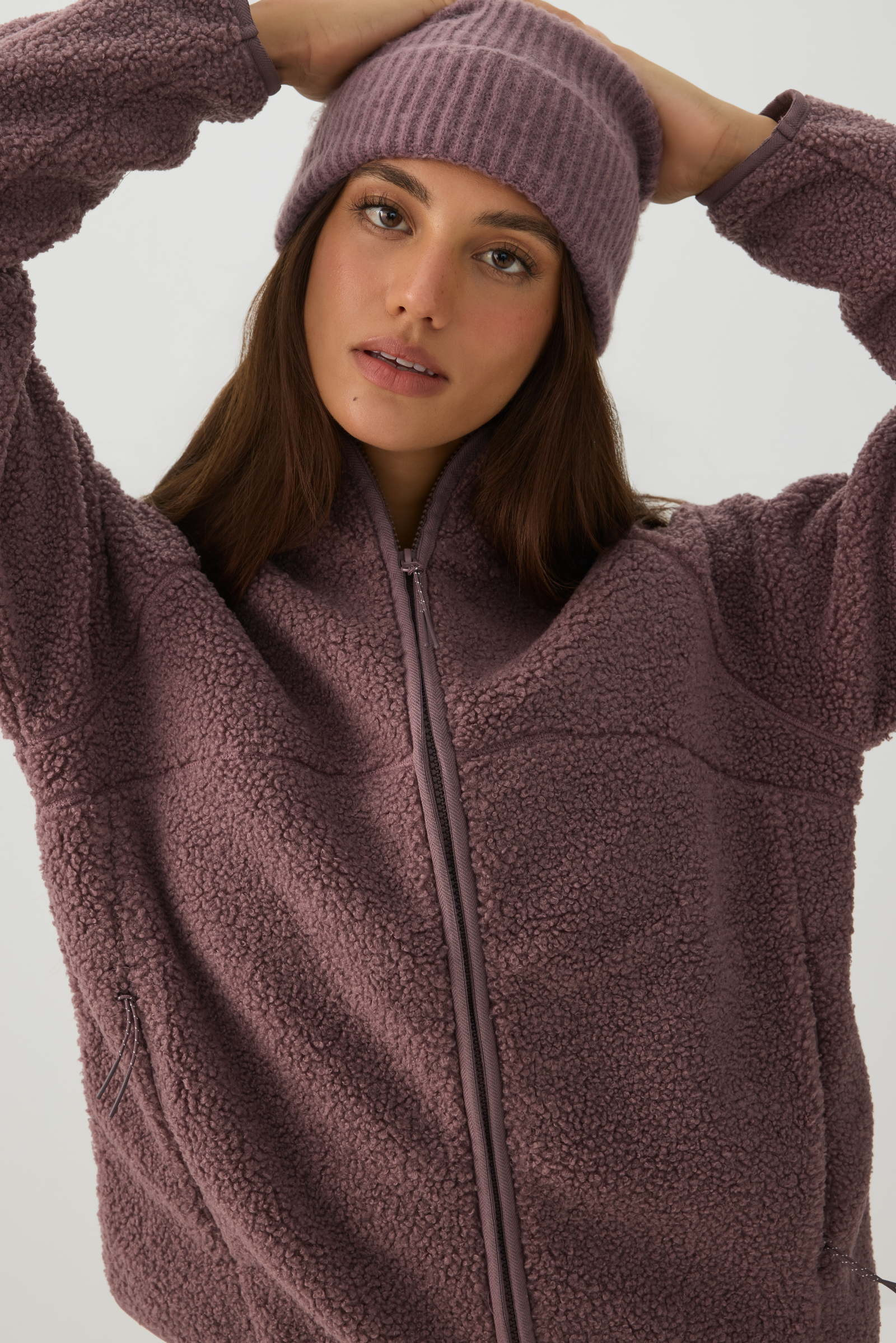 MADESOFT\u2122 Sherpa Hooded Jacket Wild Olive | Ardene Canada | Ardene US