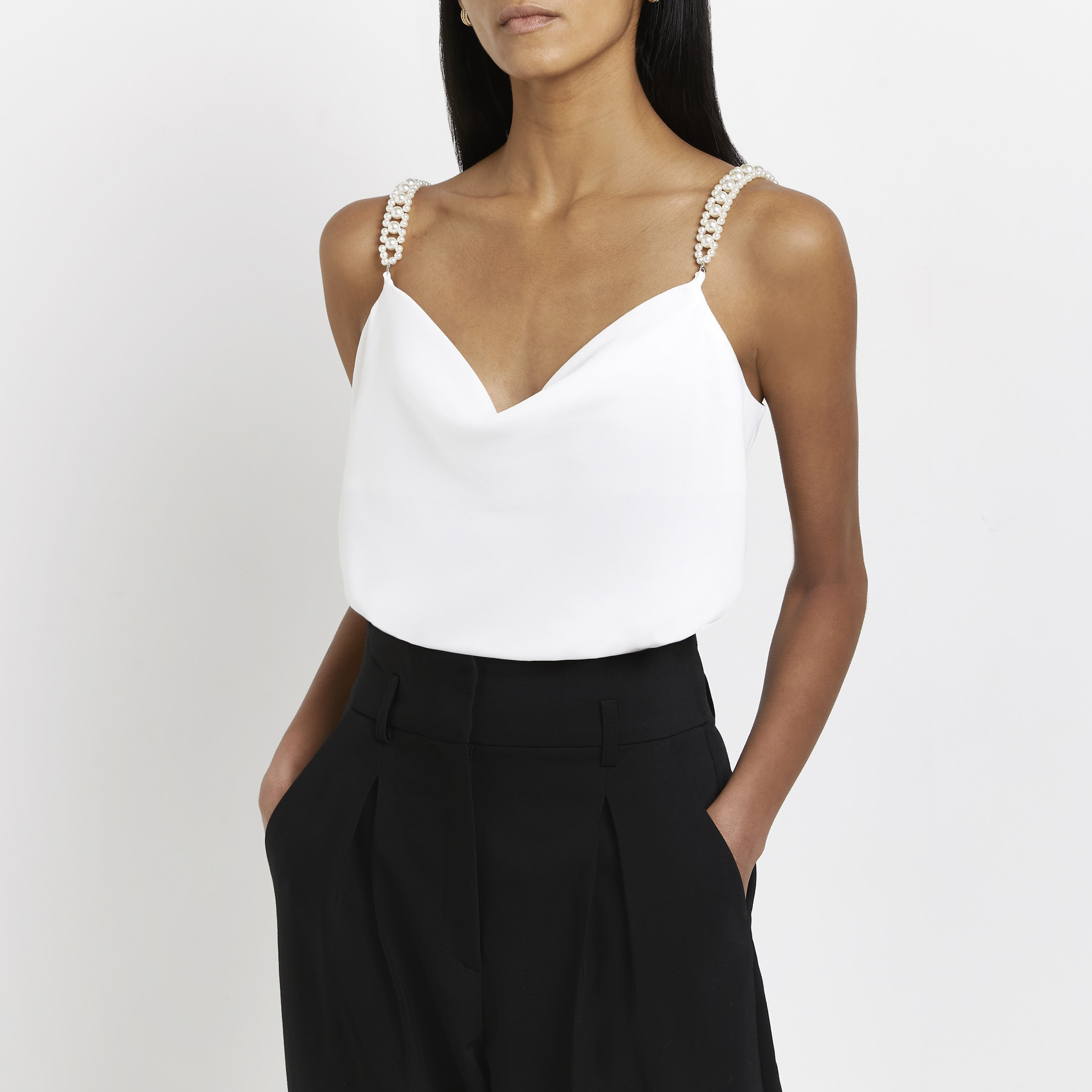 River Island Womens White cowl neck cami top | River Island (UK & IE)