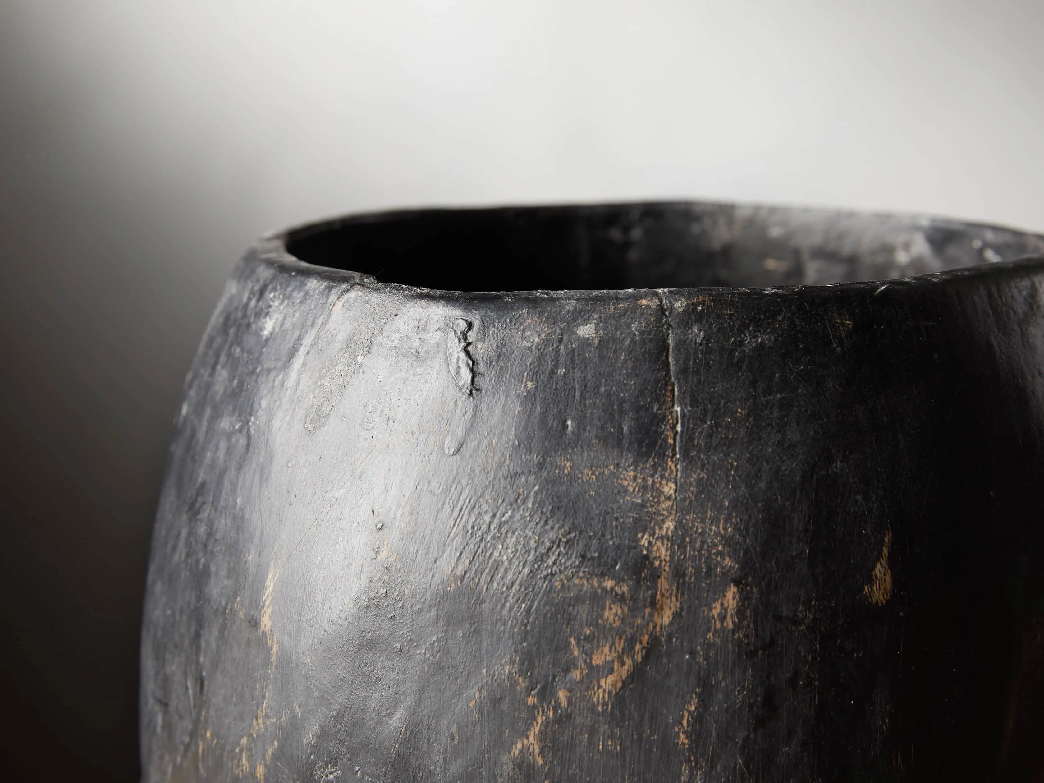 Reclaimed Wood Vessel in Black | Arhaus