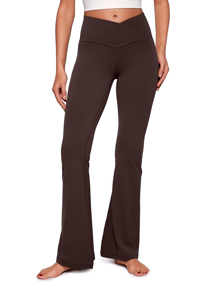 CRZ YOGA Womens Butterluxe Crossover Flared Leggings - 29''/31''/33'' High Waist Bootleg Workout ... | Amazon (UK)