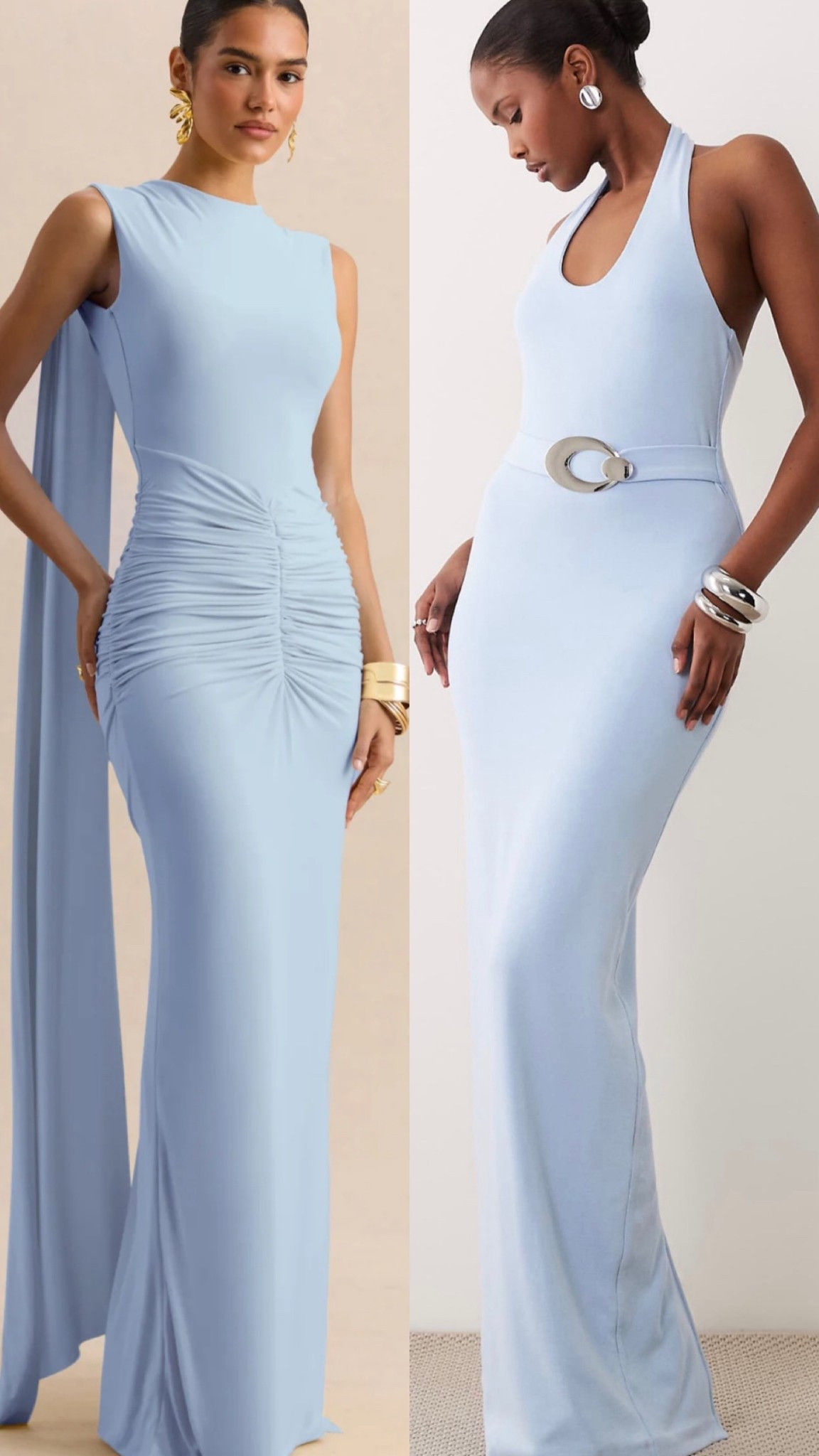 Blue dress. Long dress. Wedding guest dress. Wedding outfit. Noughts & kisses. ASOS. Club l London  

#LTKstyletip #LTKuk #LTKspring