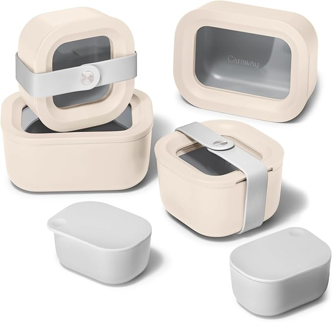 Caraway Mini Food Storage 11pc Set - Glass Storage Containers for Food - Non-Toxic Ceramic-Coated... | Amazon (US)