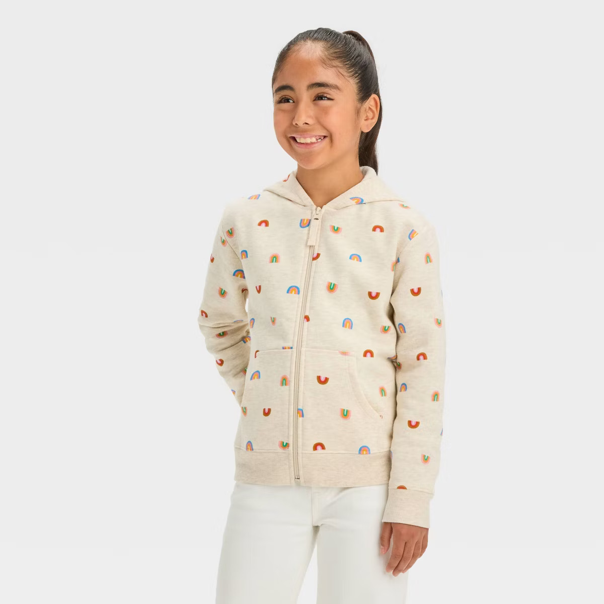 Girls' Zip-Up Fleece Hoodie Sweatshirt - Cat & Jack™ | Target