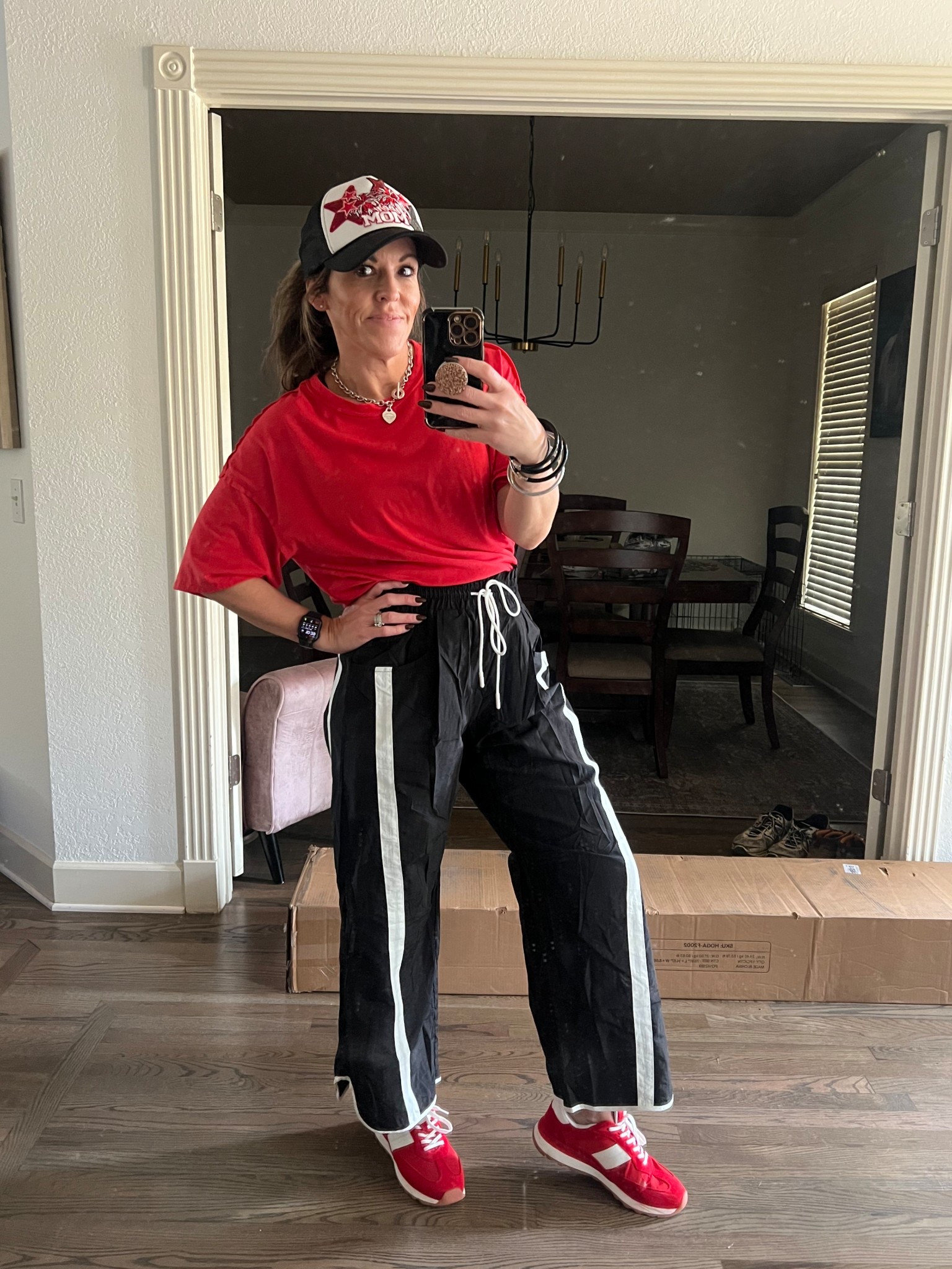 Game Day cheer mom fit! ❤️🤍🖤

#LTKActive #LTKFindsUnder50 #LTKStyleTip